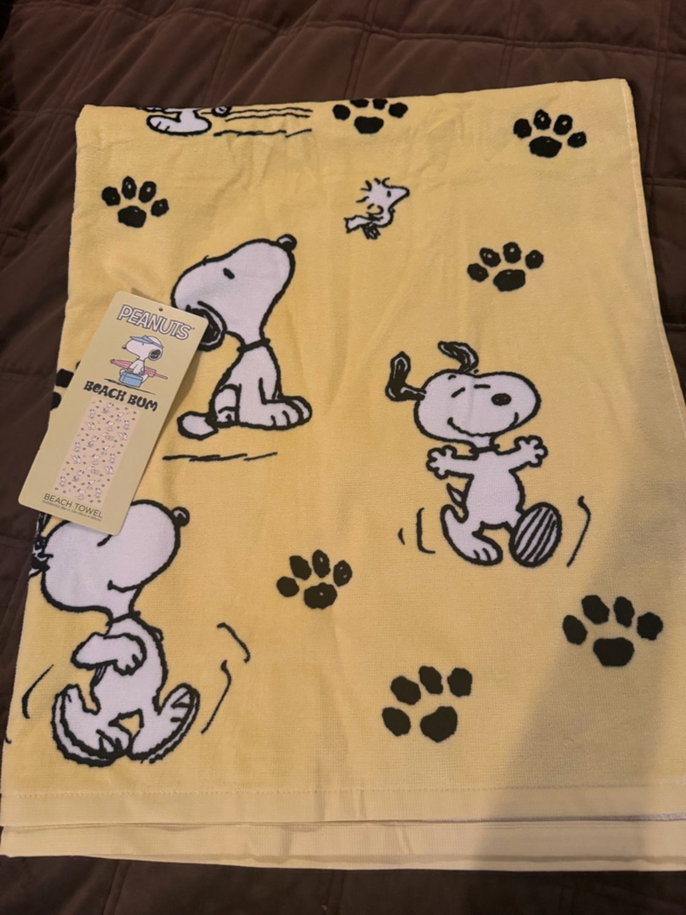 Peanuts Beach Bum Snoopy Beach Towel - Yellow